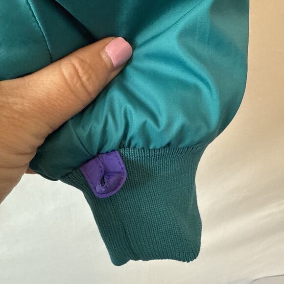 VTG Columbia Women's L Reversible Radial Puffy Ski Jacket 90's Retro Purple Teal - Picture 10 of 14
